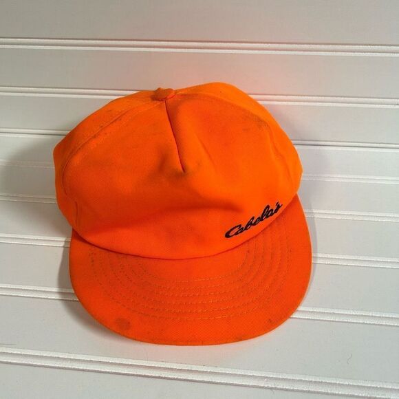 Cabela's Blaze Orange Vintage Cap America Field Worn Hat - Picture 1 of 5